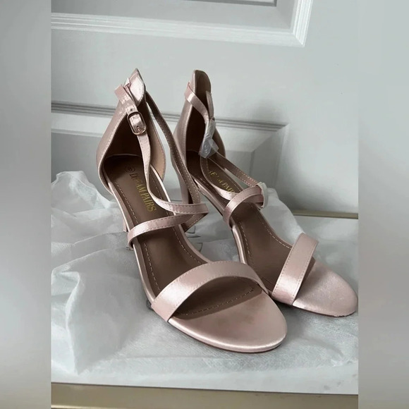 DREAM PAIRS | DOLCE  Open Toe Champagne Satin Heels | 8 [253] - Picture 2 of 6